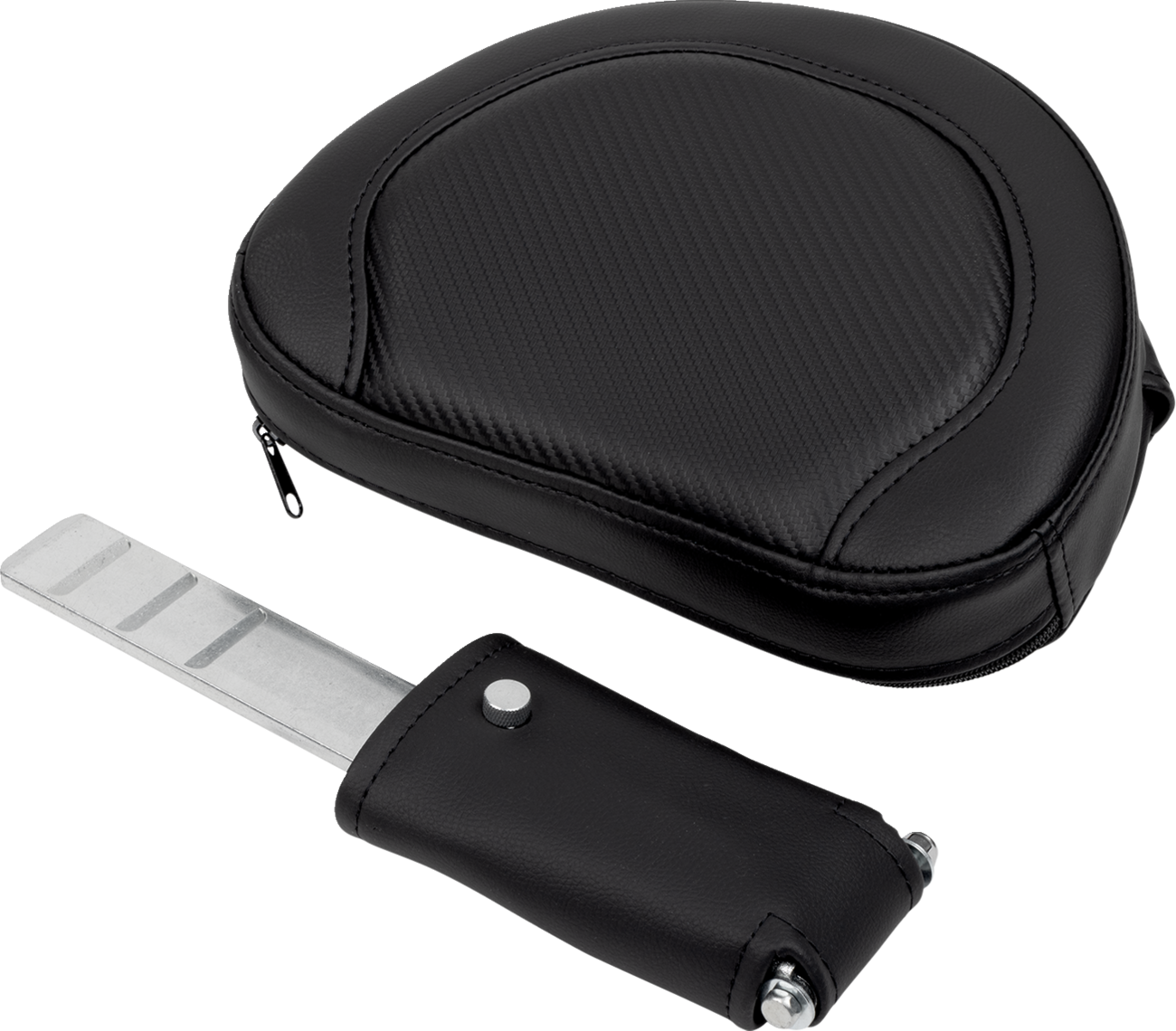 SADDLEMEN Roadsofa™ Seat with Backrest for Harley FL '08-'19 – Carbon Fiber, Black Stitch, Part 808-07B-185B0