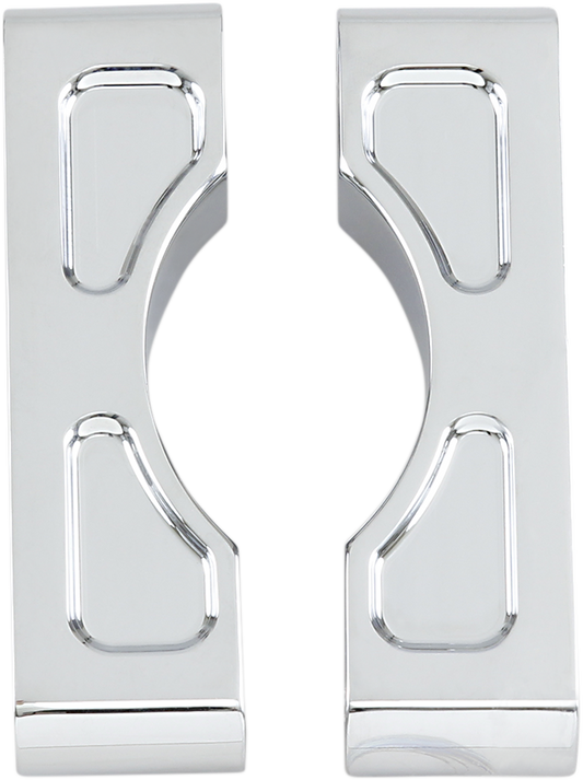 KLOCK WERKS Hugger Front Fender Mounting Blocks - For 21" Wheels - Chrome KWFS-01-0102-C