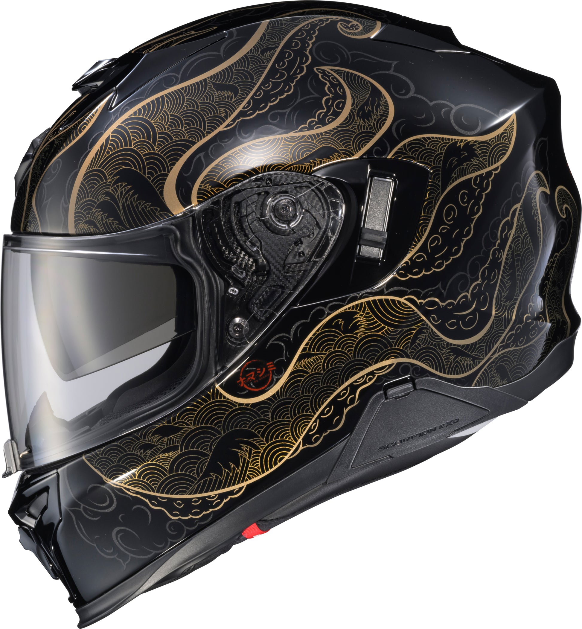 Scorpion EXO Exo T520 Motorcycle Helmet Nama Shimi Black/Gold Large