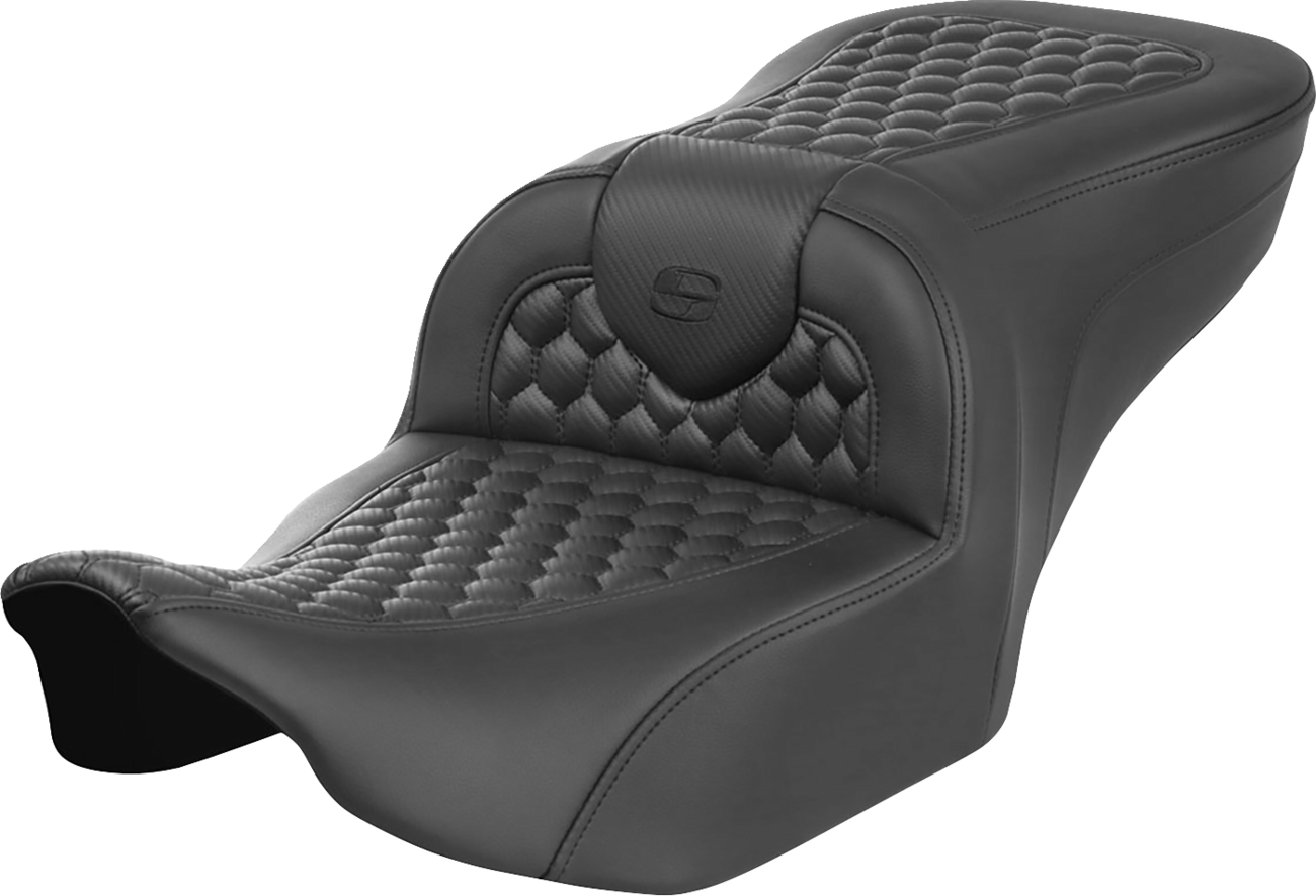 SADDLEMEN Roadsofa™ Seat for FLTR/FLHX 2023-2024 – Honeycomb Stitching and Saddlehyde Cover