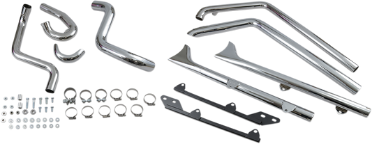 BASSANI XHAUST True Duals Exhaust System with Fishtail Mufflers - 30" - Softail 1S26E-30