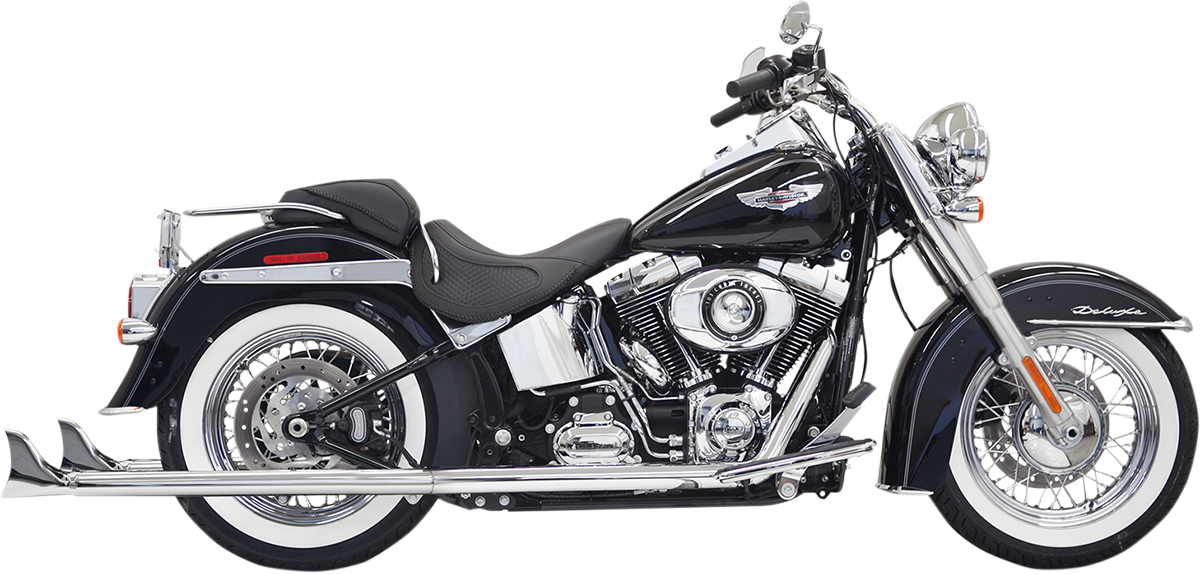BASSANI XHAUST True Duals Exhaust System with Fishtail Mufflers - Softail - Baffle Included