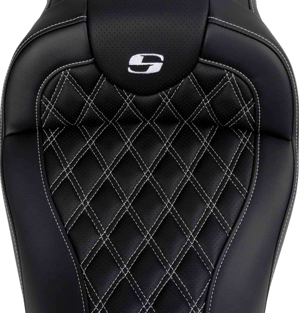 SADDLEMEN Roadsofa™ Seat with Backrest for FL 2008-2023 — Comfortable Touring Saddle with Ventilated Leather and SaddleGel™