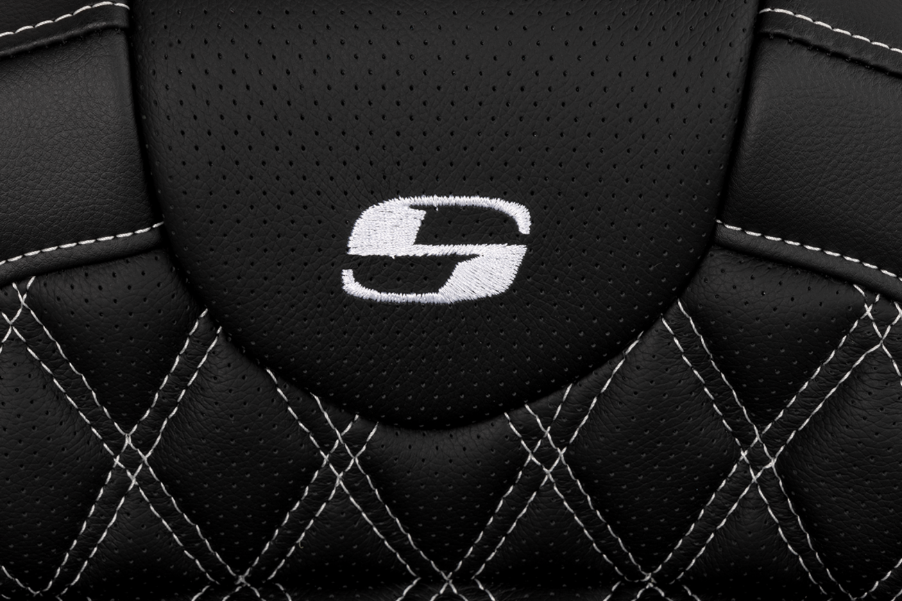 SADDLEMEN Roadsofa™ Seat with Backrest for FL 2008-2023 — Comfortable Touring Saddle with Ventilated Leather and SaddleGel™