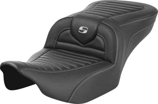 SADDLEMEN Roadsofa™ Seat with Tuck-n’-Roll Design and Carbon Fiber Look for FLTR/FLHX 2023-2024 (Part #823-07-20400)