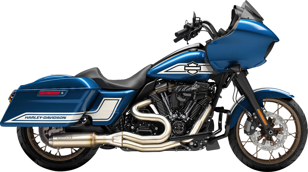 BASSANI XHAUST 2-into-1 Mid-Length Exhaust System with Super Bike Muffler - Stainless Steel - 49-State 1F98SSE