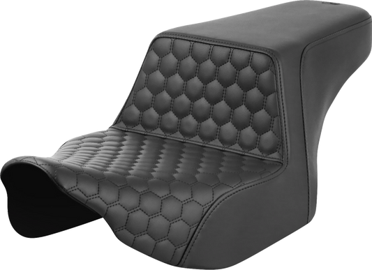 SADDLEMEN Step-Up Front Honeycomb Seat with Gel-Core for Harley FL '23-'24 (Part #823-07-17700)