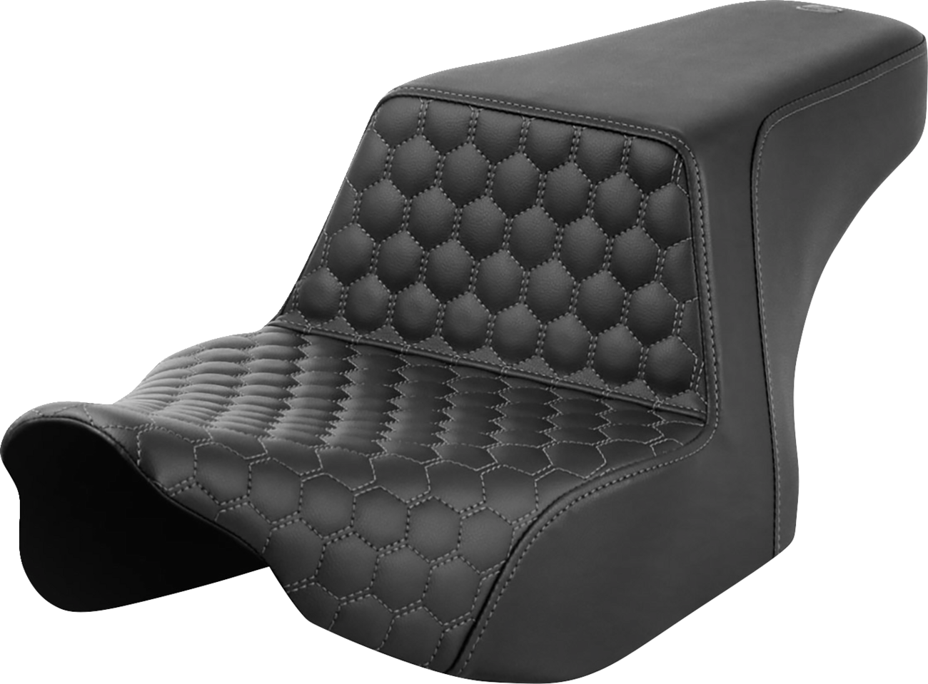 SADDLEMEN Step-Up Front Honeycomb Seat with Gray Stitching for FL '23-'24 (Part Number 823-07-17702)