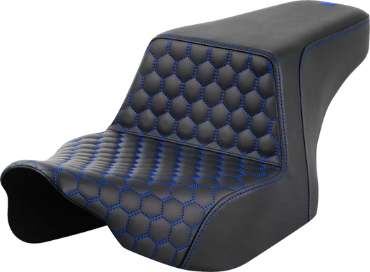 SADDLEMEN Step-Up Front Honeycomb Seat with Blue Stitching for FL 2023-2024 – Model 823-07-17701