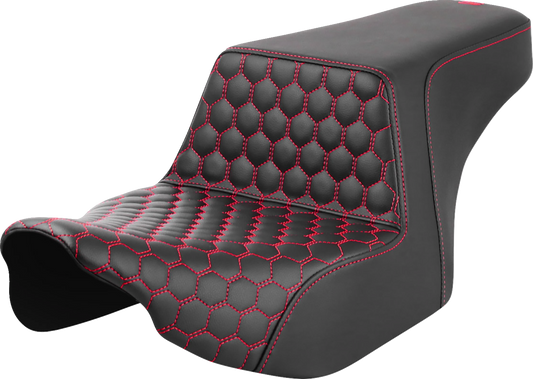 SADDLEMEN Step-Up Front Honeycomb Seat with Red Stitching for FL 2023-2024 - Part #823-07-17704