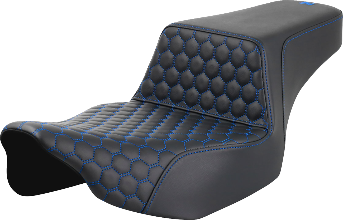 SADDLEMEN Step-Up Extended Reach Front Honeycomb Seat with Blue Stitch for FL 2023-2024 - Part 823-07-17801