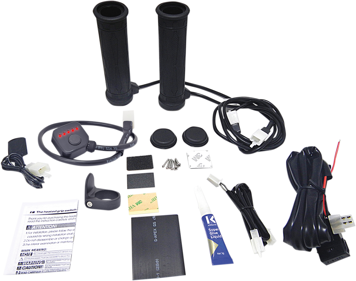 KOSO NORTH AMERICA 5 Level Thumb Throttle Heated Grips - 7/8" - Heated Thumb AM10712G