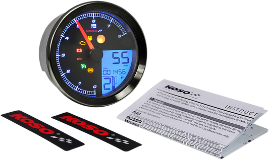 KOSO NORTH AMERICA Multi-Function Speedometer/Tachometer - HD-04 - Black BA051231