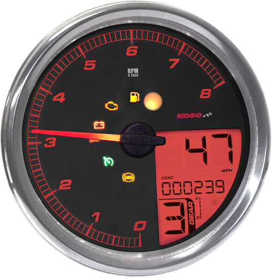 KOSO NORTH AMERICA HD-05 Multifunction Meter - Silver BA072000