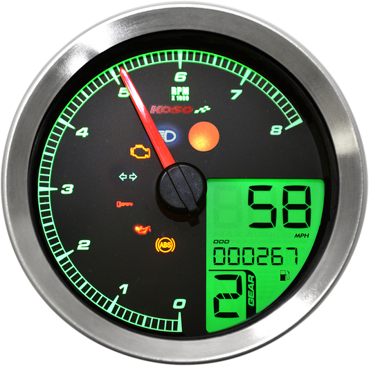 KOSO NORTH AMERICA TNT-B Multifunction Meter - Silver BA051300