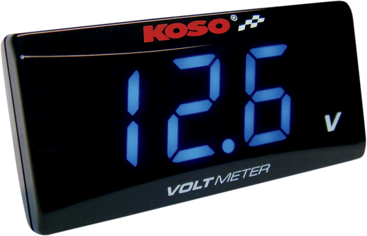 KOSO NORTH AMERICA Super Slim Volt Meter - Blue Digits - 2.22" W x 1.06" H x 0.43" D BA024B00