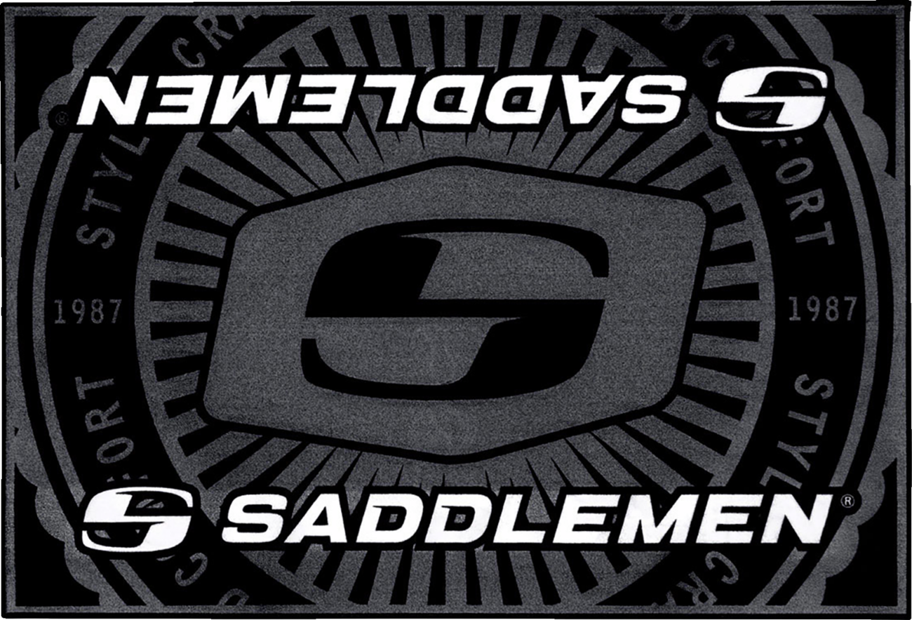 SADDLEMEN FM-003 Floor Mat - 72 x 48 inches with Logo and Non-Slip Backing