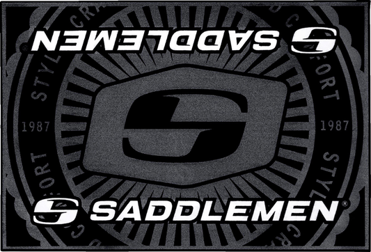 SADDLEMEN FM-003 Floor Mat - 72 x 48 inches with Logo and Non-Slip Backing