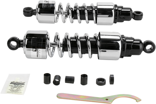 Progressive Suspension 12" 412 Series Chrome Heavy Duty Shocks for Cruiser and Touring Bikes - Part 412-4234C