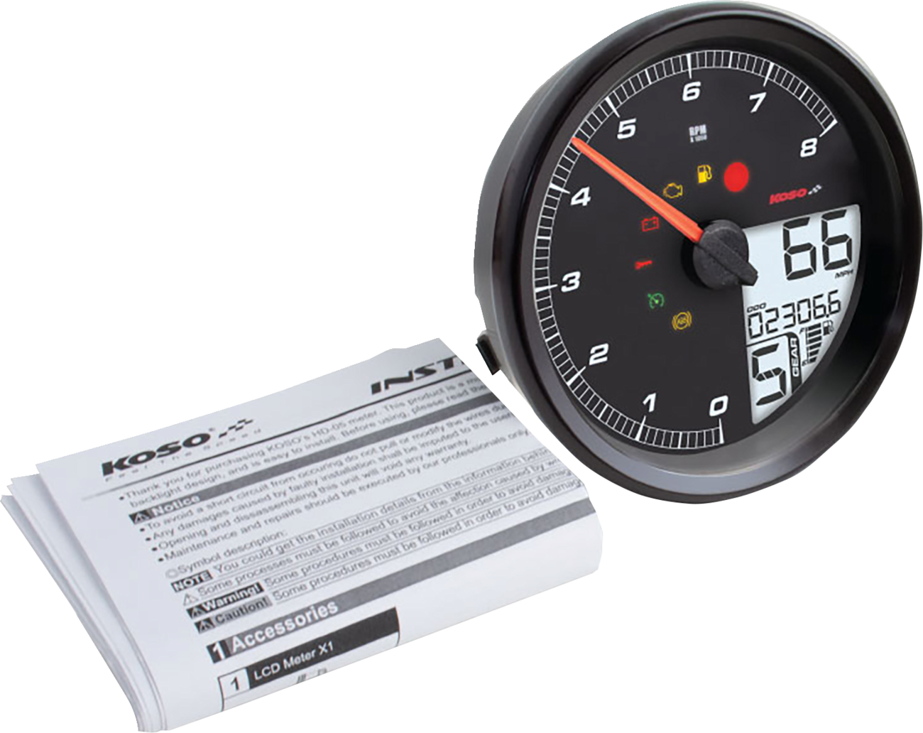 KOSO NORTH AMERICA HD-05 Multifunction Meter - Black BA072010
