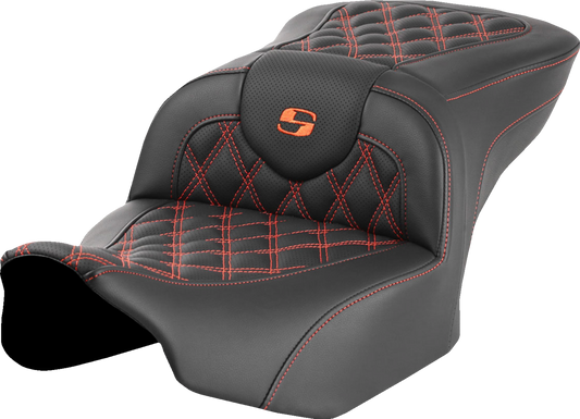 Saddlemens Roadsofa™ Seat for FLTR/FLHX 2023-2024 with Orange Lattice Stitch – Part 823-07-18203