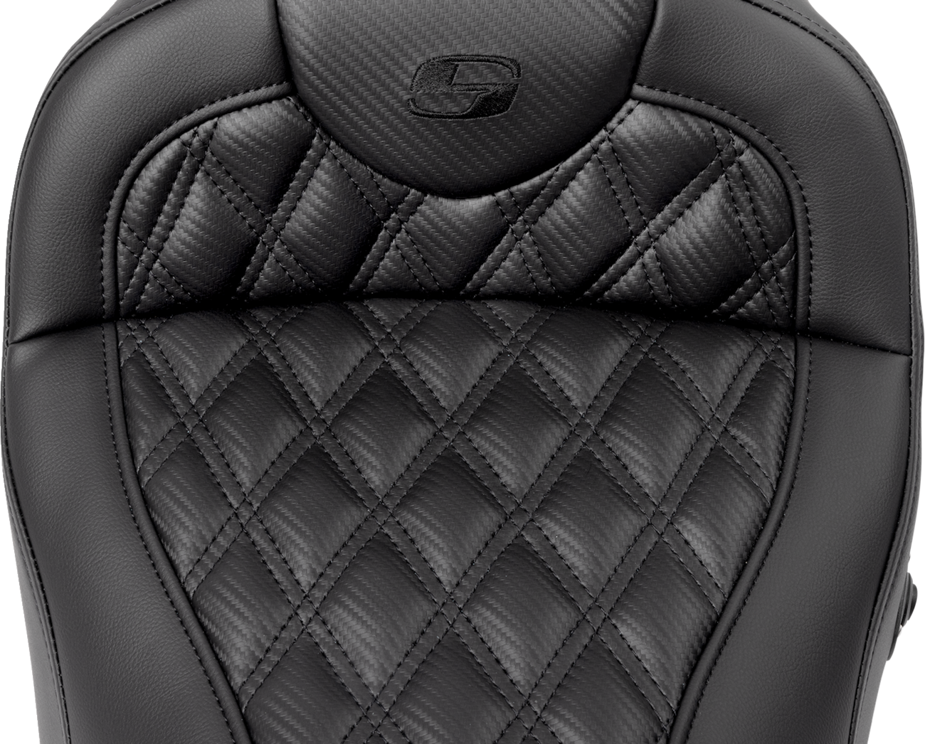 SADDLEMEN Roadsofa™ Seat without Backrest - Carbon Fiber, Lattice Stitch for FL 2008-2023, Part 808-07B-206A0