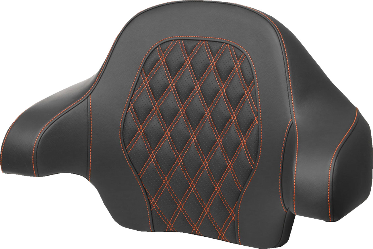 SADDLEMEN Tour-Pak Backrest Pad with Lattice Stitch and Orange Accent for Harley FL 2014-2024 – Part 814-07-15003