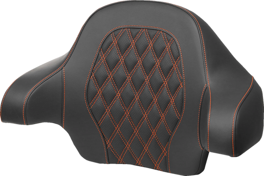 SADDLEMEN Tour-Pak Backrest Pad with Lattice Stitch and Orange Accent for Harley FL 2014-2024 – Part 814-07-15003