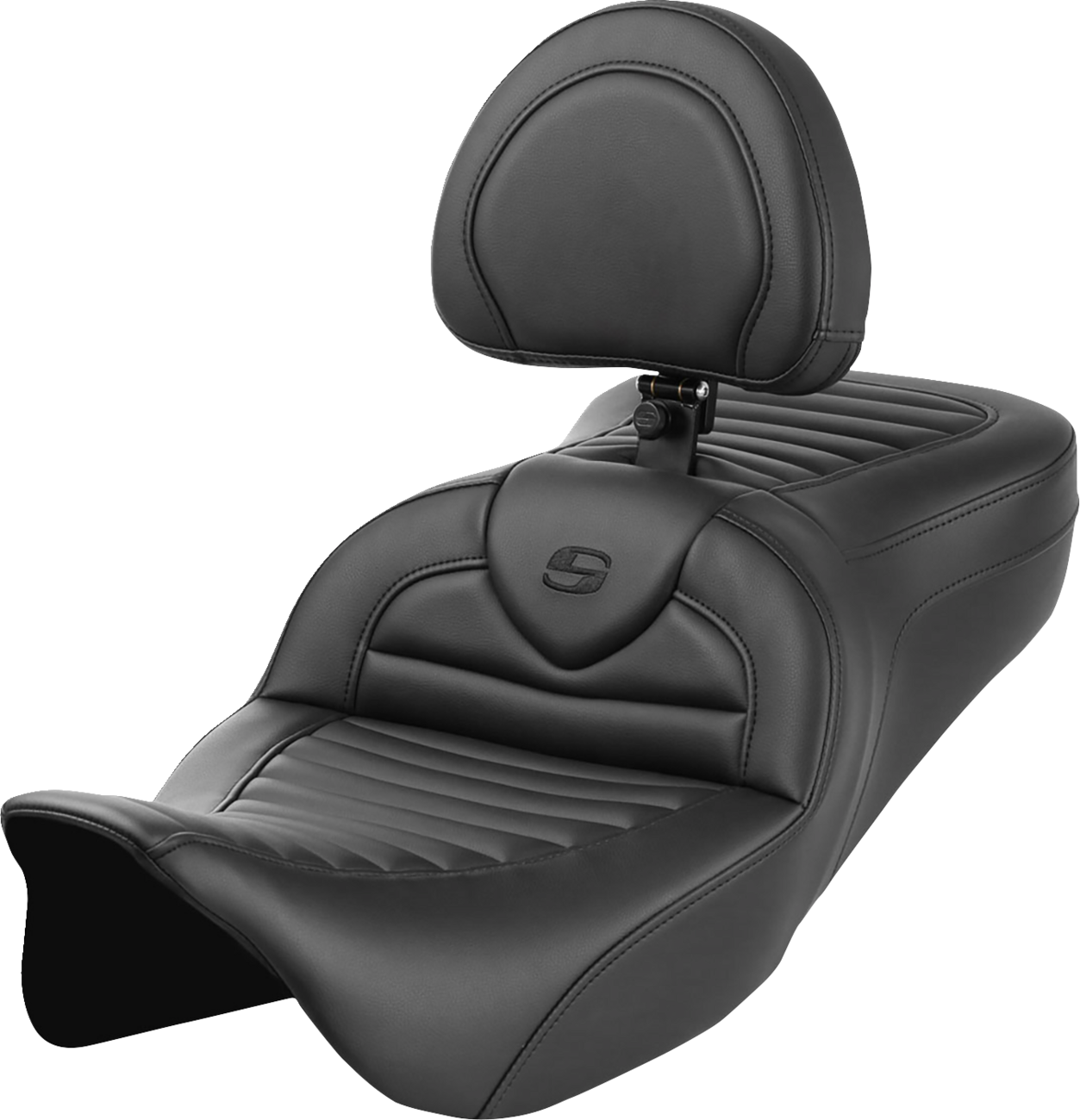 SADDLEMEN Roadsofa™ Seat with Backrest Tuck-n-Roll for Harley FL 2008-2023 - Part 808-07B-202B0