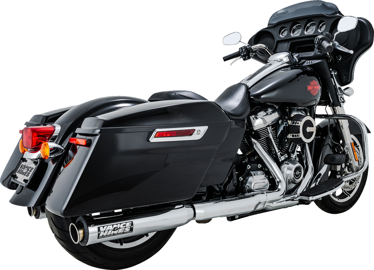 Vance & Hines Supersport Slip-On Mufflers for Harley M8 Bagger – Chrome, Part 16721