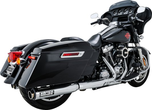 Vance & Hines Supersport Slip-On Mufflers for Harley M8 Bagger – Chrome, Part 16721