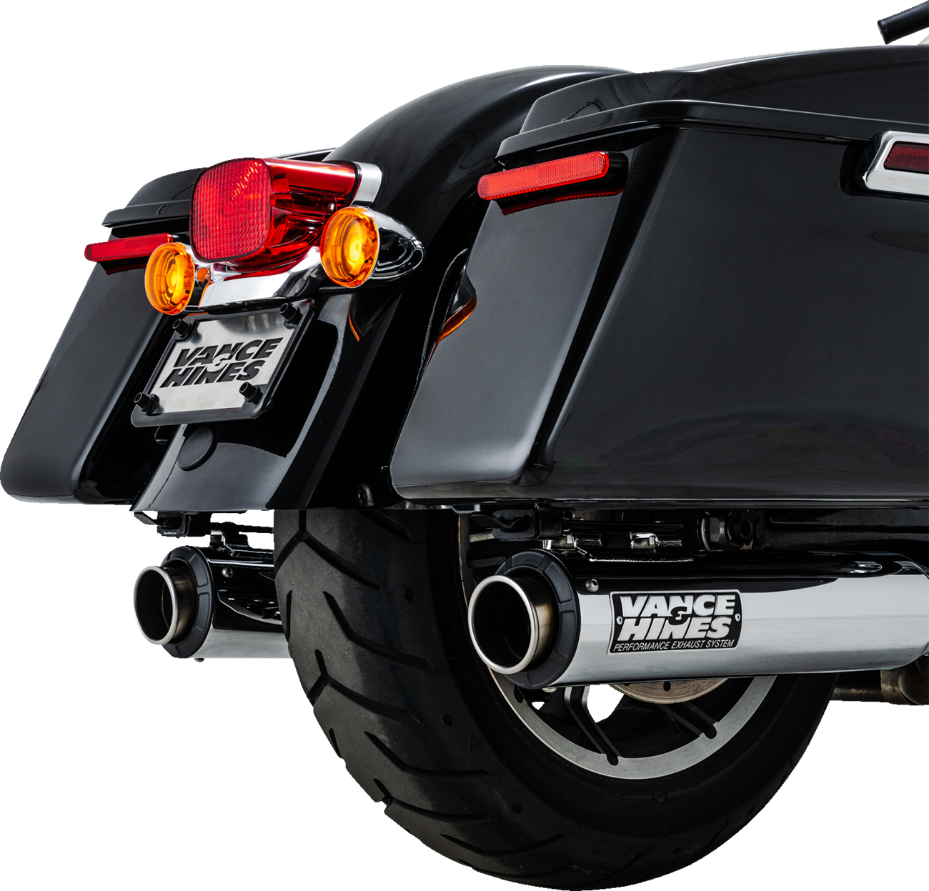 Vance & Hines Supersport Slip-On Mufflers for Harley M8 Bagger – Chrome, Part 16721