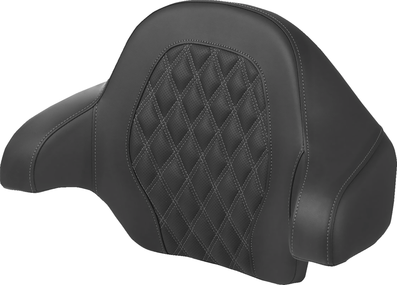 SADDLEMEN Tour-Pak® Backrest Pad with Lattice Stitch for Harley FL 2014-2024, Dark Gray Stitch - Part 814-07-15002