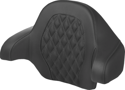 SADDLEMEN Tour-Pak® Backrest Pad with Lattice Stitch for Harley FL 2014-2024, Dark Gray Stitch - Part 814-07-15002