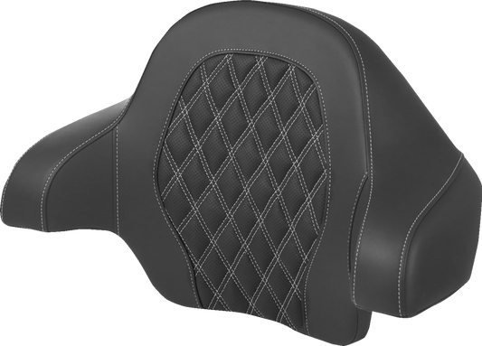 Saddlemens Tour-Pak Backrest Pad with Lattice Stitch for Harley FL 2014-2024 - Silver Stitch, Part 814-07-15005