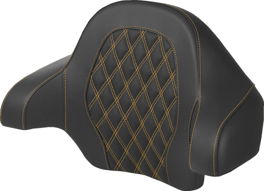Saddlemem Tour-Pak® Backrest Pad with Lattice and Gold Stitch for Harley FL 2014-2024 – Part Number 814-07-15007