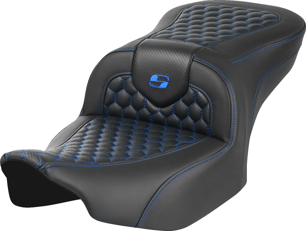 SADDLEMEN Roadsofa™ Seat for FLTR/FLHX '23-'24 – Honeycomb Stitch with Saddlehyde Cover and SaddleGel™ Technology