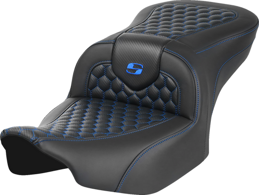 SADDLEMEN Roadsofa™ Seat for FLTR/FLHX '23-'24 – Honeycomb Stitch with Saddlehyde Cover and SaddleGel™ Technology