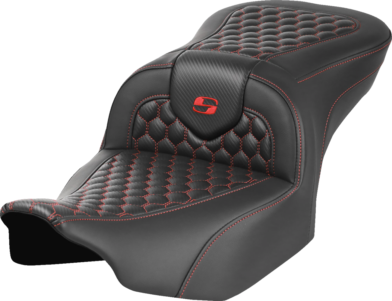 SADDLEMEN Roadsofa™ Seat for FLTR/FLHX 2023-2024 – Honeycomb Stitch, Saddlehyde Cover, with SaddleGel™ Technology