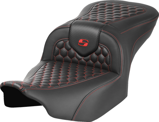 SADDLEMEN Roadsofa™ Seat for FLTR/FLHX 2023-2024 – Honeycomb Stitch, Saddlehyde Cover, with SaddleGel™ Technology