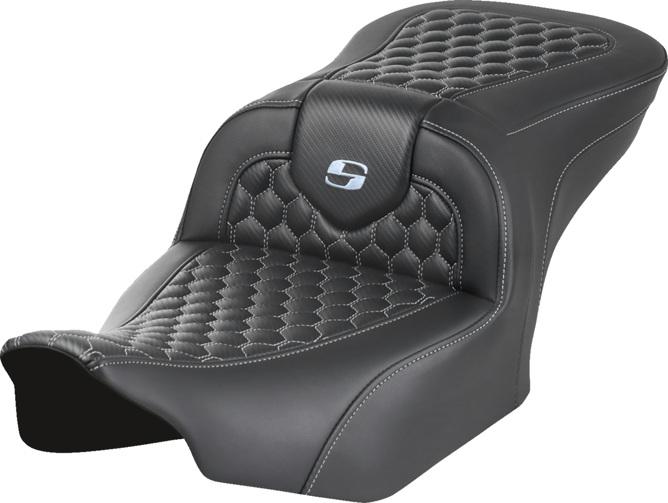SADDLEMEN Roadsofa™ Seat for FLTR/FLHX 2023-2024 – Honeycomb Stitch, Saddlehyde Cover, and SaddleGel™ Comfort