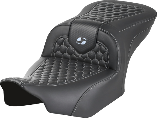 SADDLEMEN Roadsofa™ Seat for FLTR/FLHX 2023-2024 – Honeycomb Stitch, Saddlehyde Cover, and SaddleGel™ Comfort