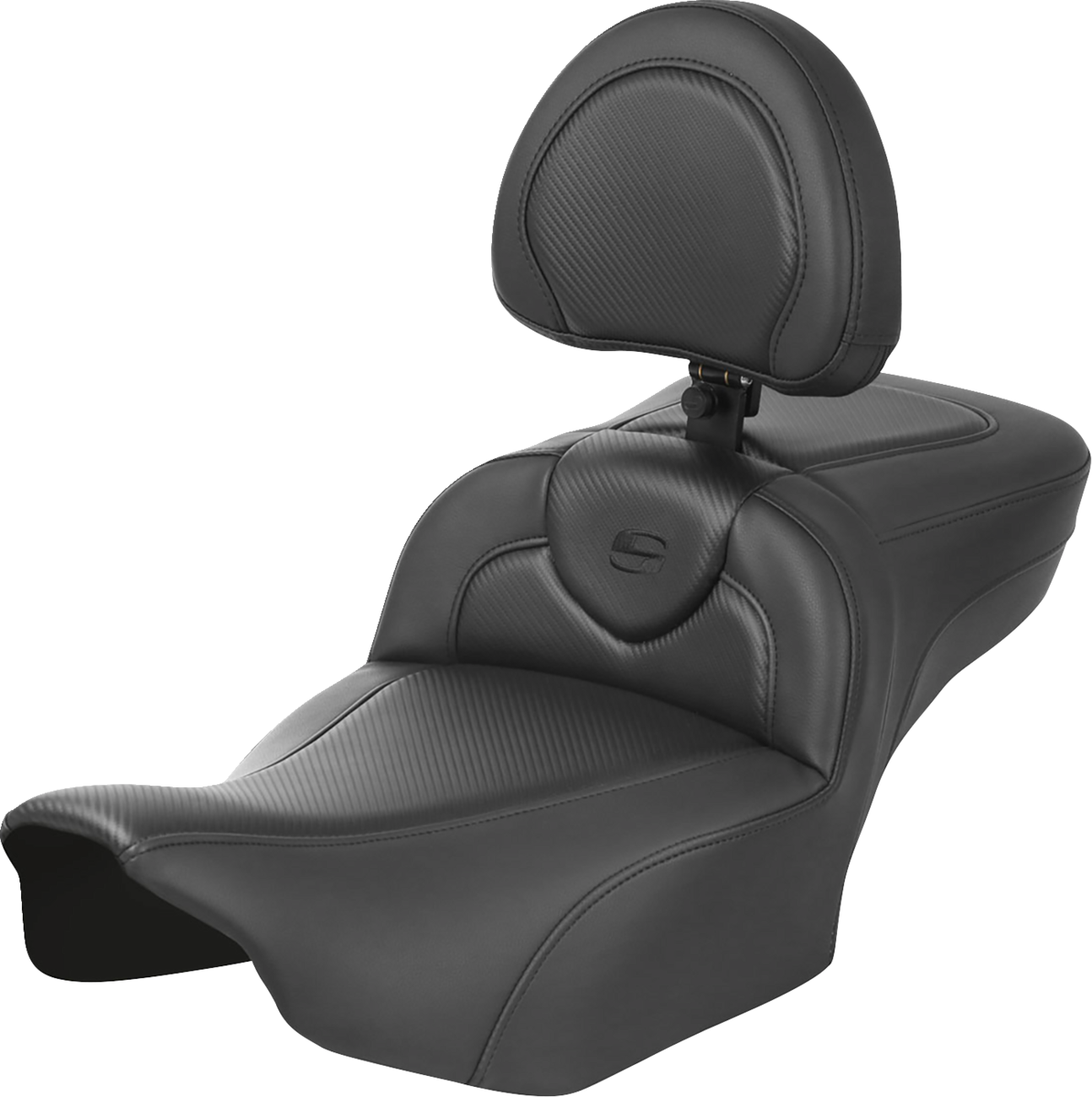 SADDLEMEN Roadsofa™ Extended Reach Seat with Backrest for FLTR/FLHX 2023-2024 - Carbon Fiber by SADDLEMEN Part 823-07-186B0