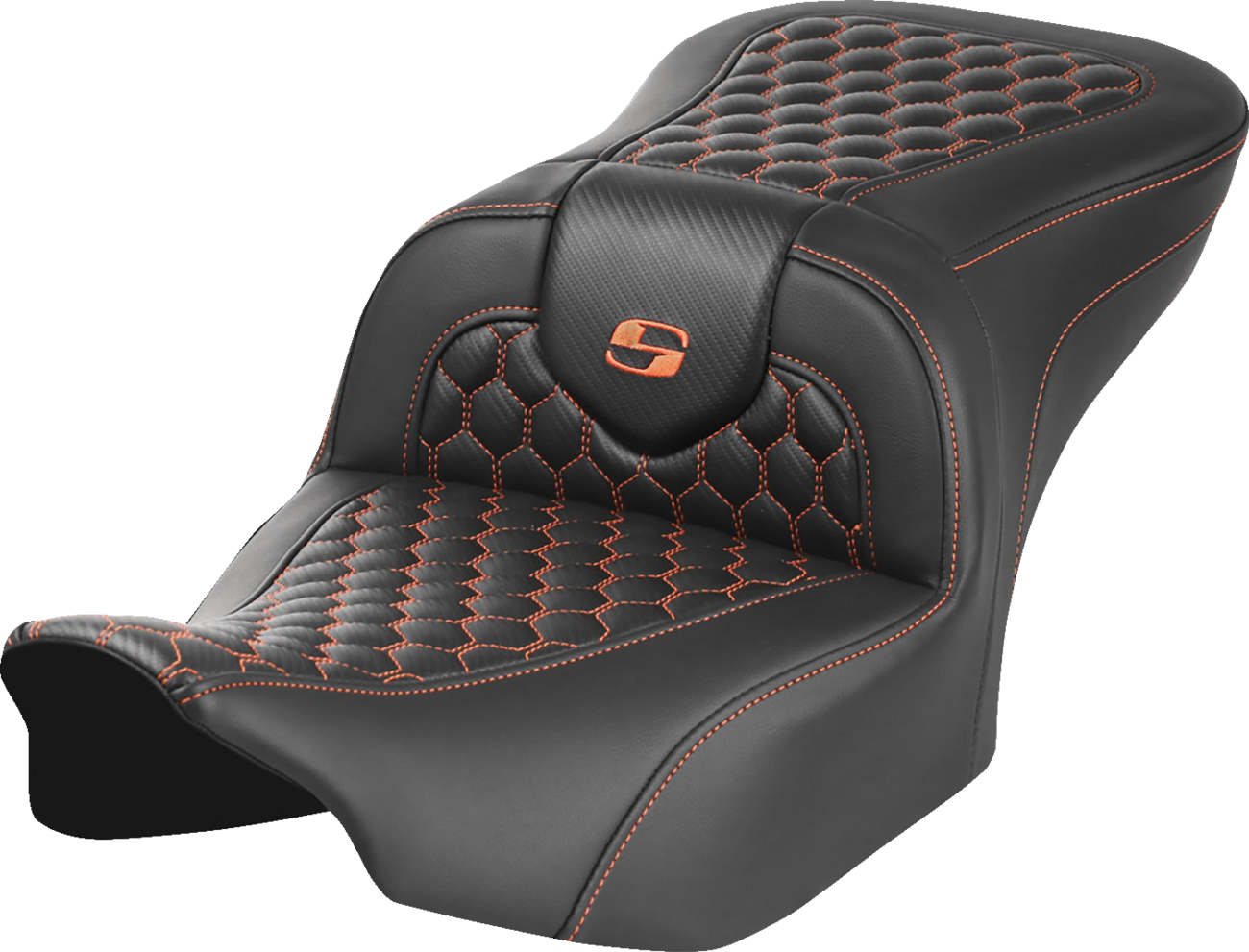 SADDLEMEN Roadsofa™ Seat for FLTR/FLHX 2023-2024 - Honeycomb Stitch with Saddlehyde and SaddleGel™ Comfort
