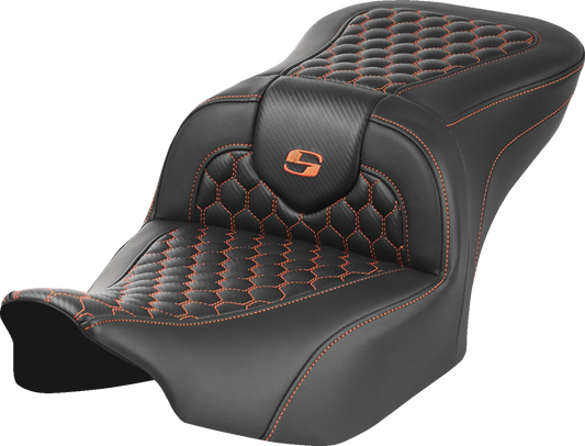 SADDLEMEN Roadsofa™ Seat for FLTR/FLHX 2023-2024 - Honeycomb Stitch with Saddlehyde and SaddleGel™ Comfort