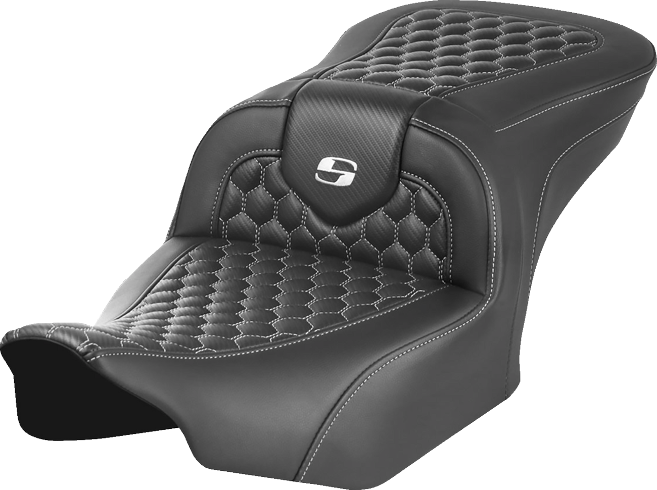 SADDLEMEN Roadsofa™ Seat for FLTR/FLHX 2023-2024 with Honeycomb Stitch and Saddlehyde Cover