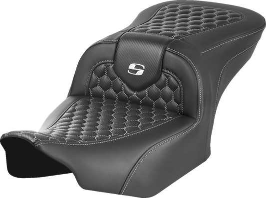 SADDLEMEN Roadsofa™ Seat for FLTR/FLHX 2023-2024 with Honeycomb Stitch and Saddlehyde Cover