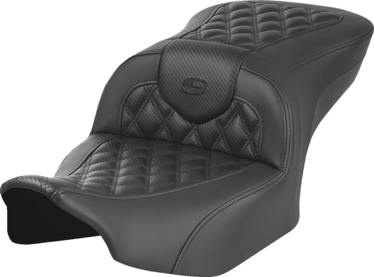 SADDLEMEN RoadSofa™ Seat for FLTR/FLHX 2023-2024 – Carbon Fiber with Lattice Stitch, Model 823-07-20600