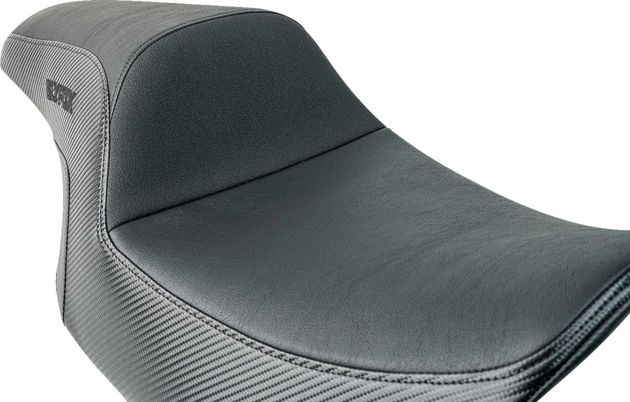 SLYFOX Drifter Tour Seat with Vinyl and Slipstop Technology – Black Logo for FL '23-'24 (Part #4685A-Slyfox)