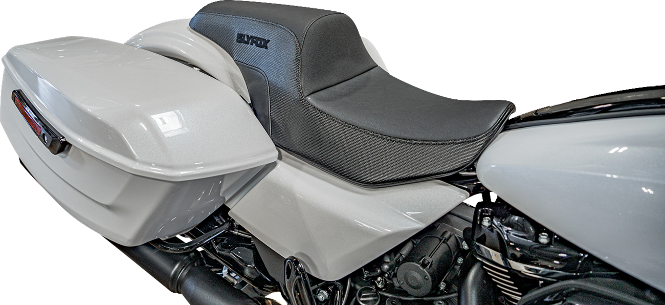 SLYFOX Drifter Tour Seat with Vinyl and Slipstop Technology – Black Logo for FL '23-'24 (Part #4685A-Slyfox)